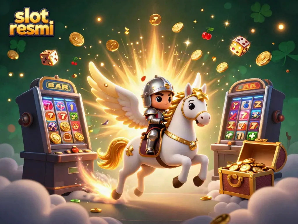 Experience the excitement of winning at slot resmi with vibrant 3D visuals of jackpots and games.