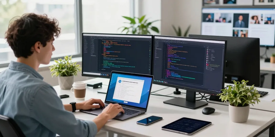 Switching Telegram Chinese interface in a modern workspace with tech devices.